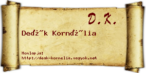 Deák Kornélia névjegykártya