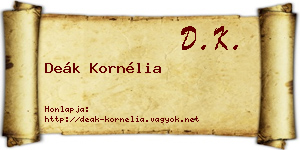 Deák Kornélia névjegykártya